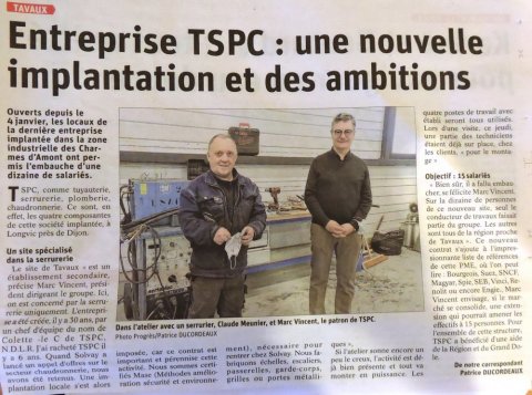 Article presse le journal du Progrès TSPC Tavaux